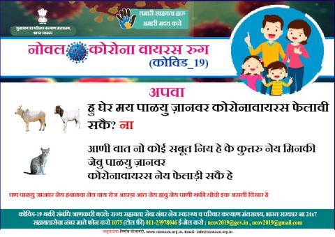 हु घेर मय पाळयु ज़ानवर कोरोनावायरस फेलावी सकै?