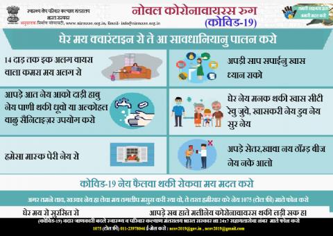 घेर मय क्वारंटाइन रो ते आ सावधानियानु पालन करो
